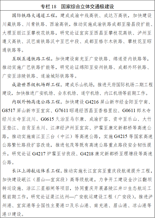 四川省国民经济和社会发展第十五个五年规划纲要(图18)